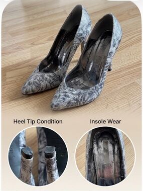 Silver Velvet Pointed Toe Pumps - Women's